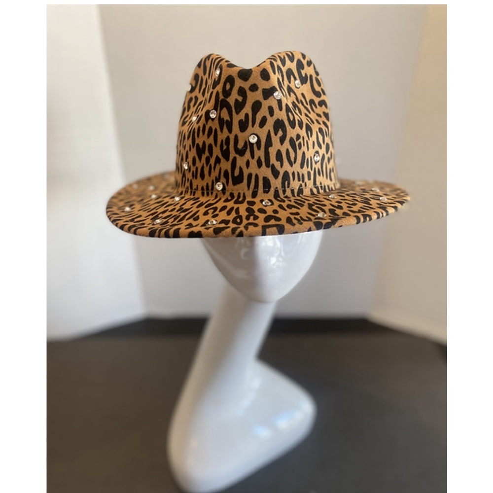 The Gemelli Jeweled Cheetah Print Fedora.